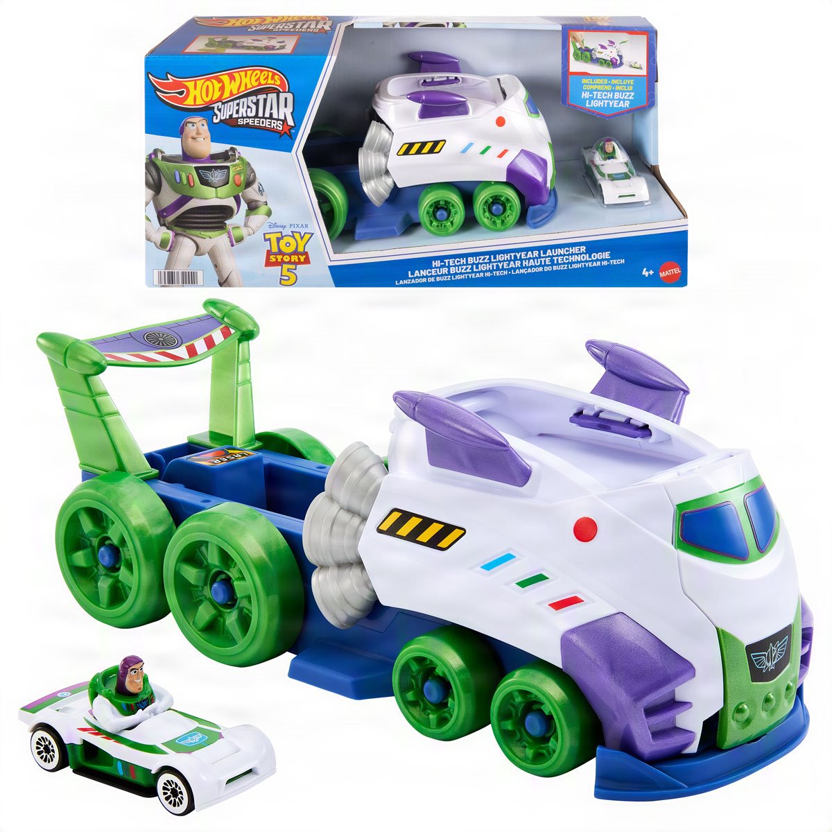 Пускова установка та транспортер з машинкою Базза Лайтера Hi-Tech Buzz Lightyear Hot Wheels Disney/Pixar 1:64