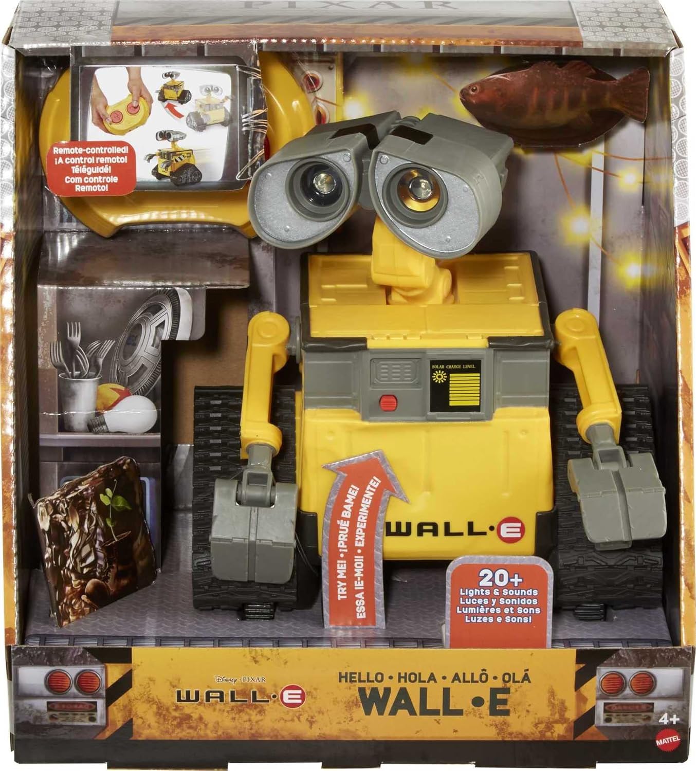 Робот Воллі на радіокеруванні (22см) Mattel Disney Pixar WALL-E RC Robot Toy with 20+ Lights & Sounds - Зображення 3