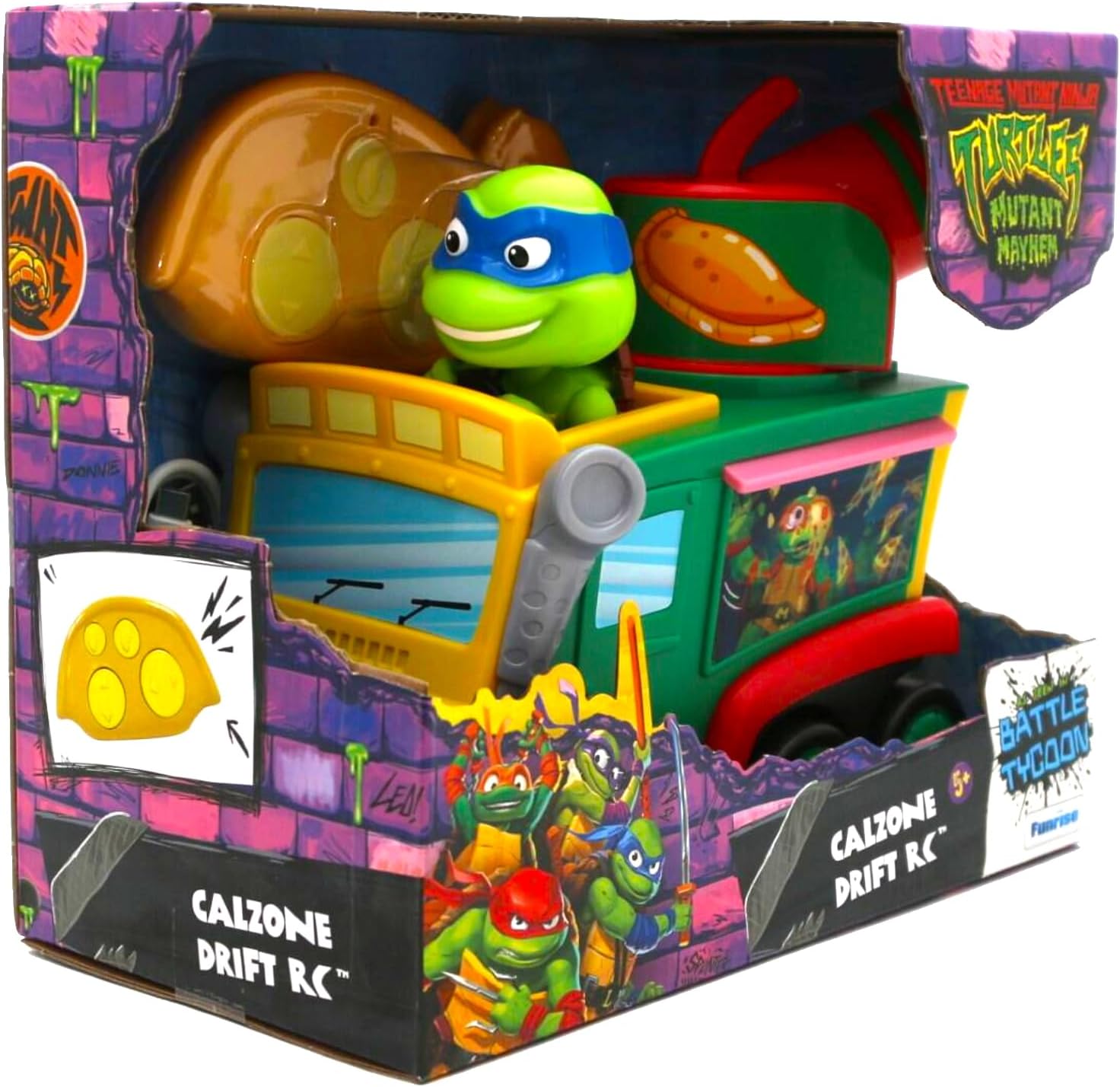 TMNT Mutant Mayhem – Calzone Drift RC | Машинка з дистанційним керуванням та фігуркою Леонардо