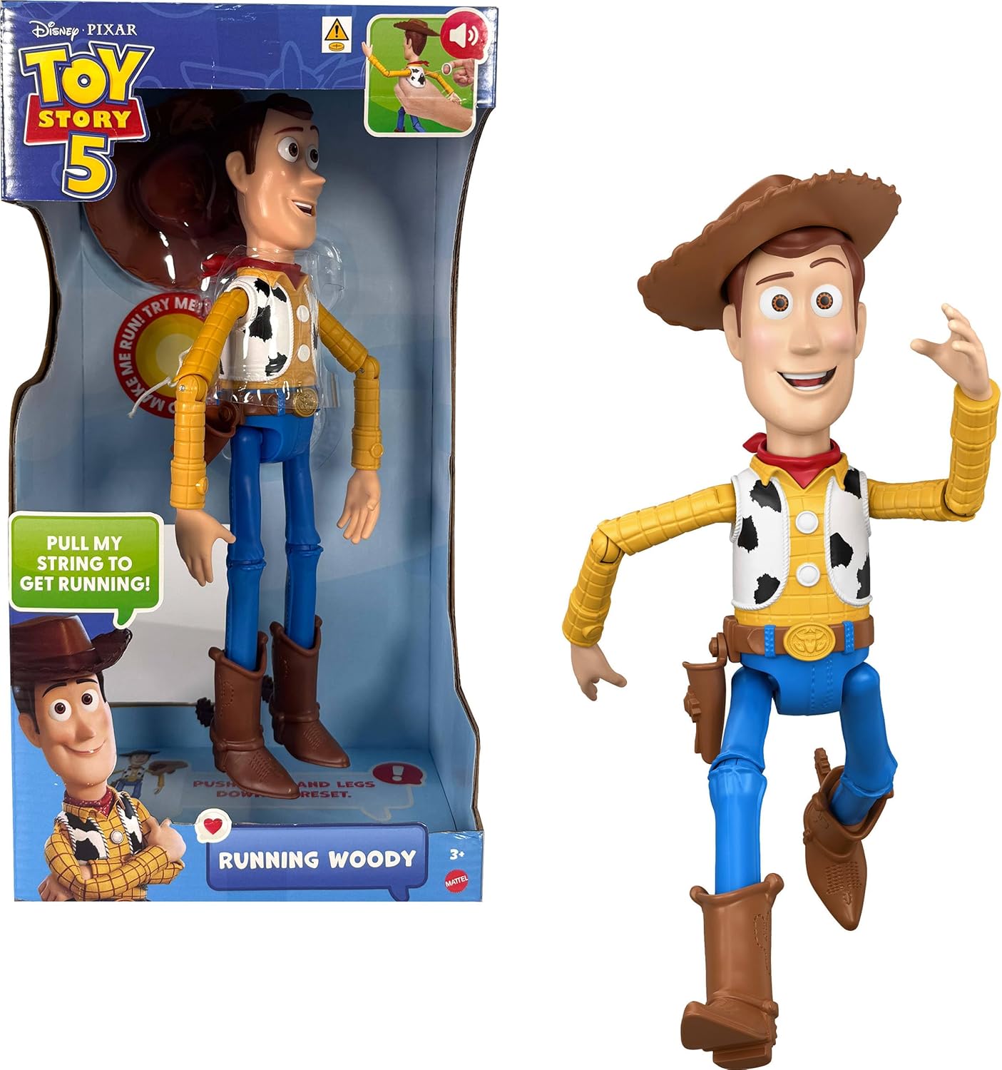 Mattel Disney Pixar Toy Story 5 Running Woody — Інтерактивний Вуді, що біжить (31 см)